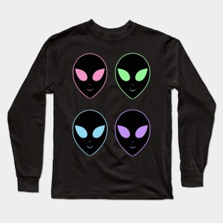 Happy Pastel Aliens Long Sleeve T-Shirt